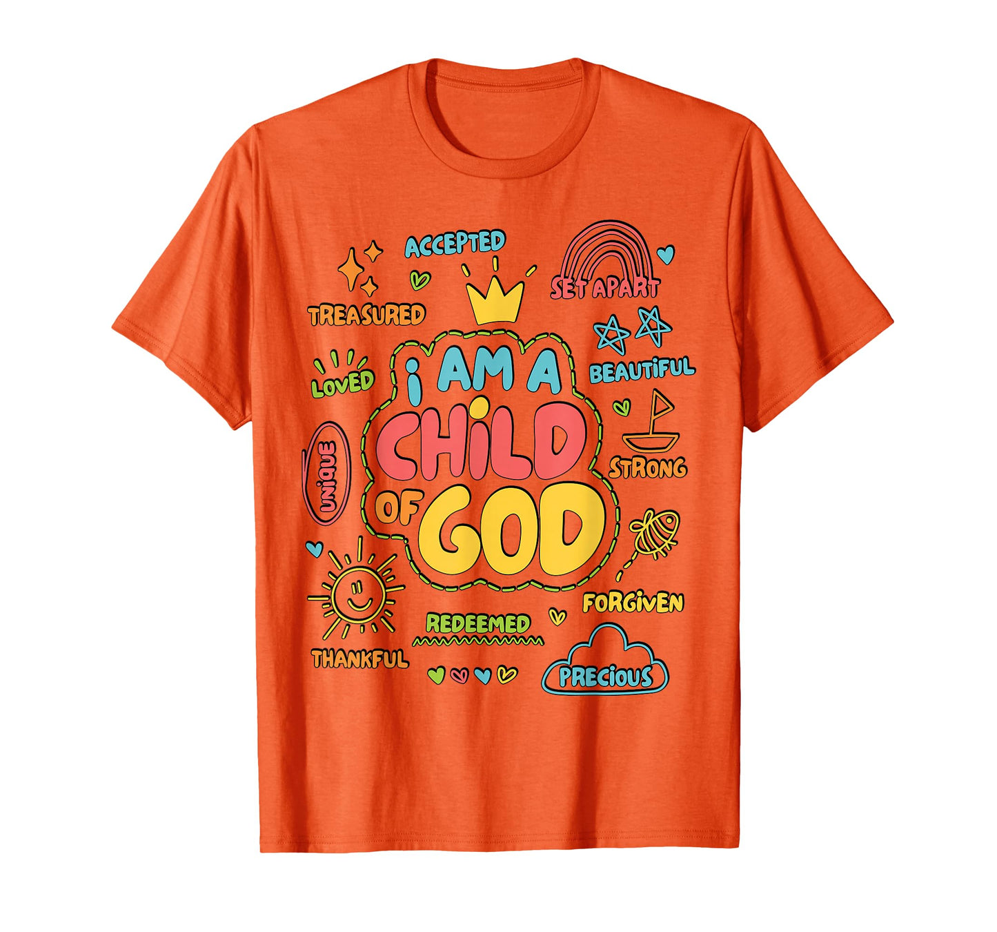 Christian I Am A Child of God Jesus Faith Girls Boy Kids T-Shirt
