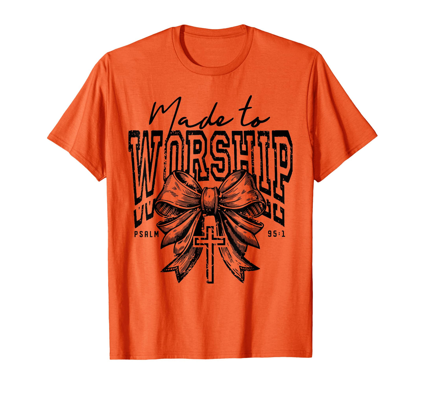 Retro Christian Made To Worship Coquette Bible Verse T-Shirt