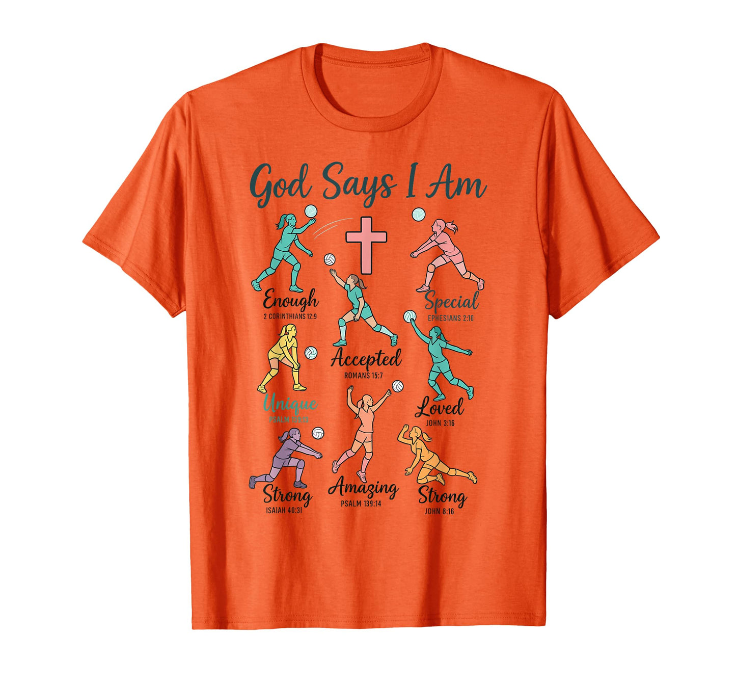 God Says I Am Volleyball t Shirt Teen Girls Christian Christ T-Shirt