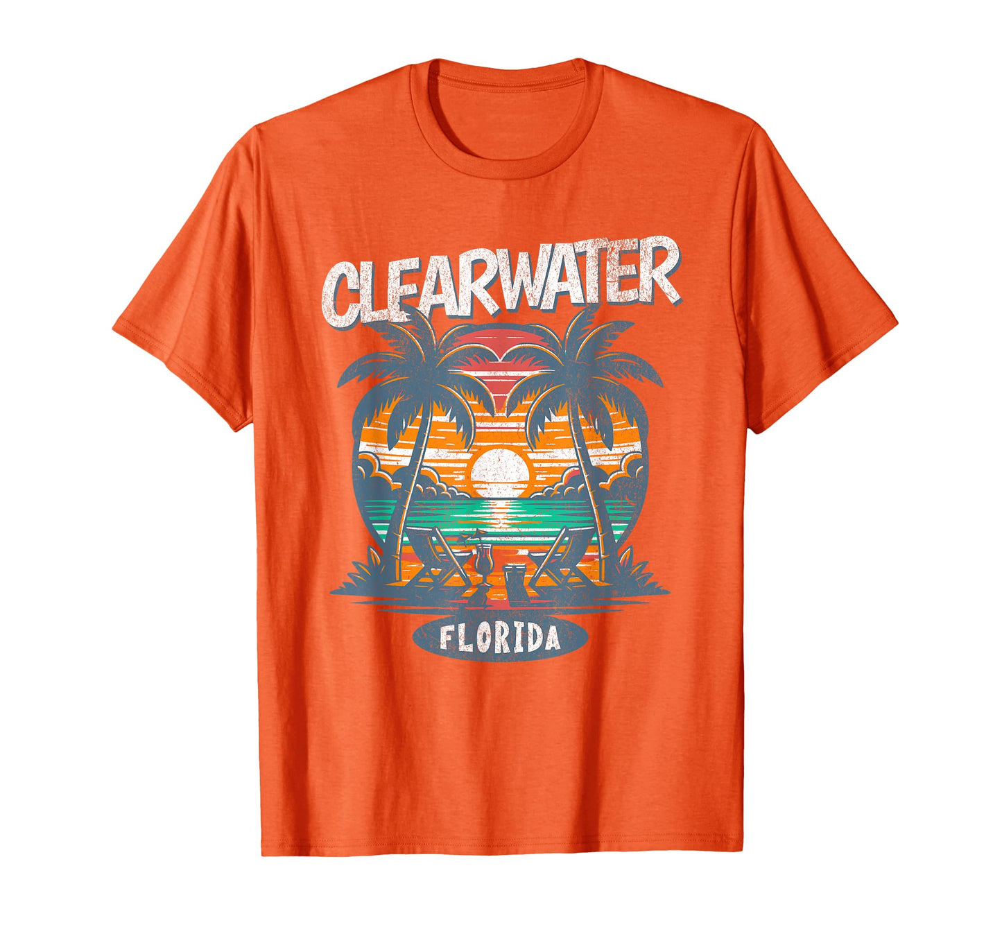 Clearwater Beach Florida Vintage Spring Break Vacation Retro T-Shirt for Men Women Kids