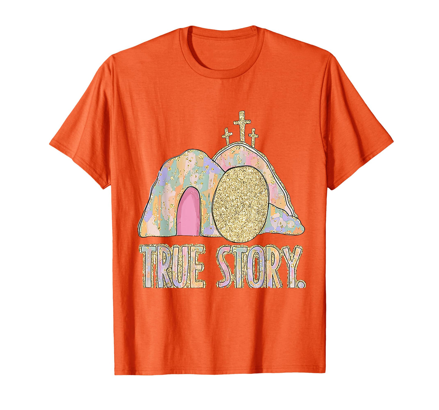 He Is Risen Cross Jesus Easter Day Christians True Story T-Shirt