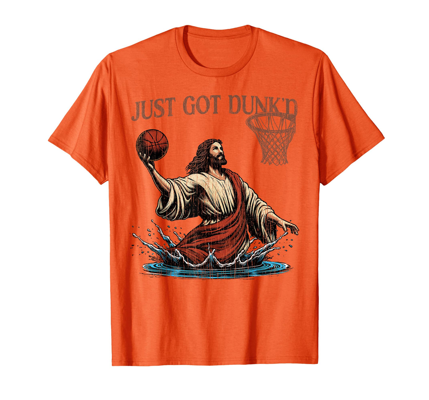 Just Got Dunked Funny Baptism Jesus Christian Basketball T-Shirt