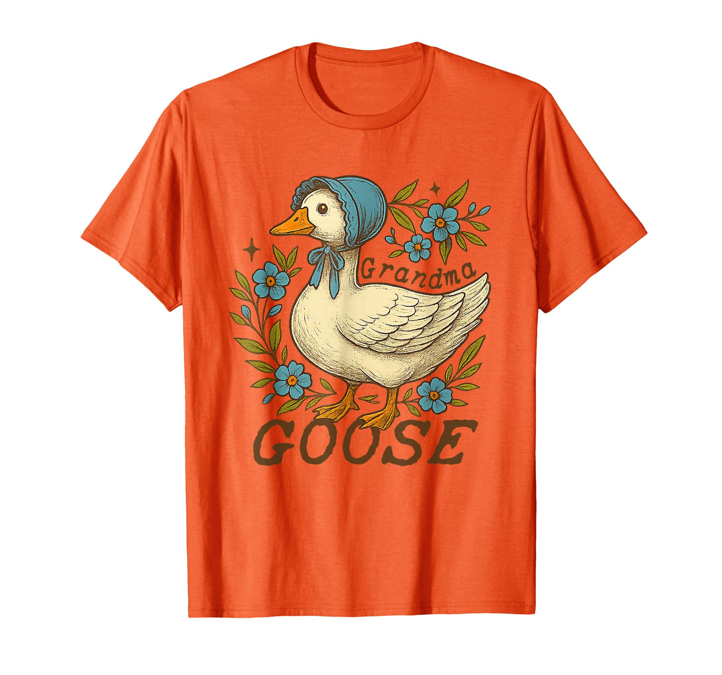 Floral Grandma Goose Cute Silly Goose Mother's Day Womens T-Shirt