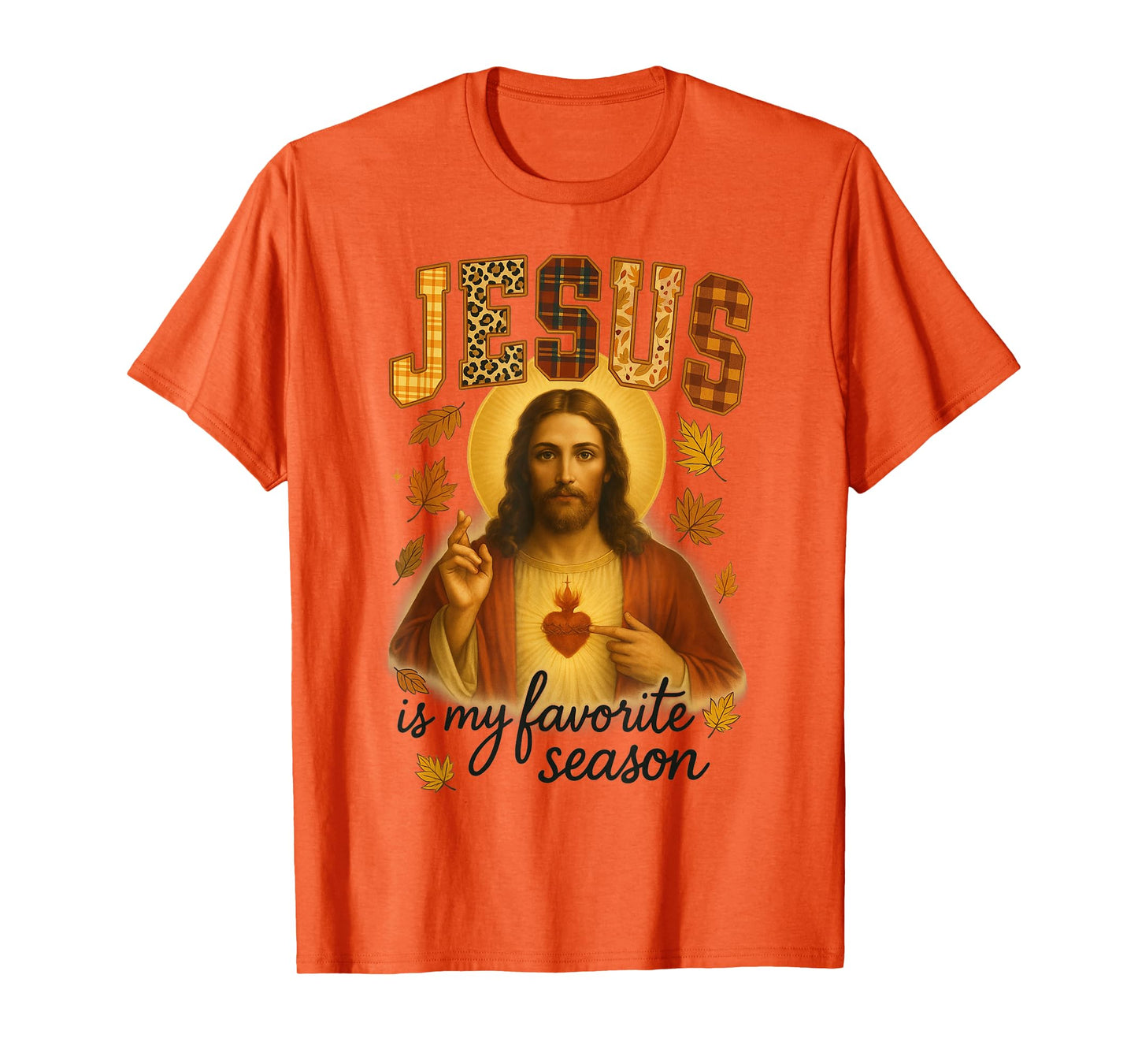 HUGvyn Thanksgiving Jesus is My Favorite Season Fall Faith T-Shirt