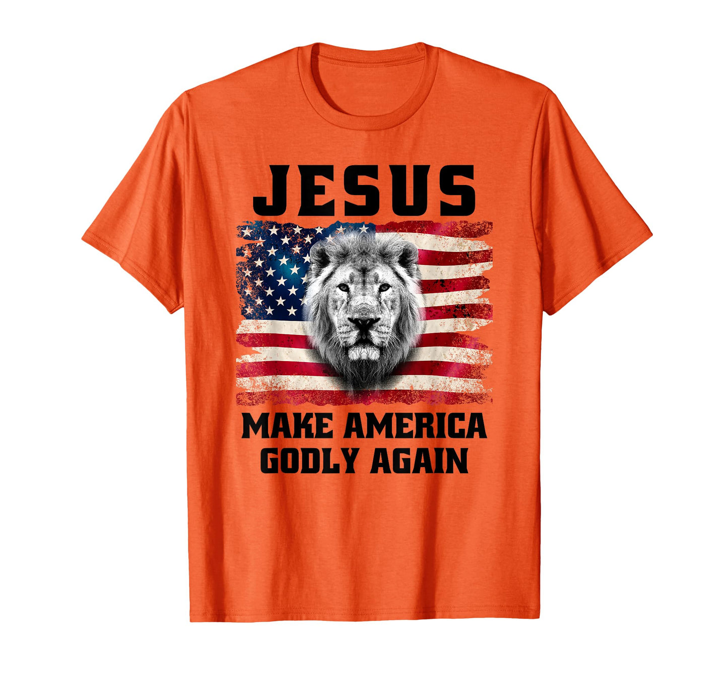 Christian Faith Jesus Make America Godly Again USA Flag T-Shirt