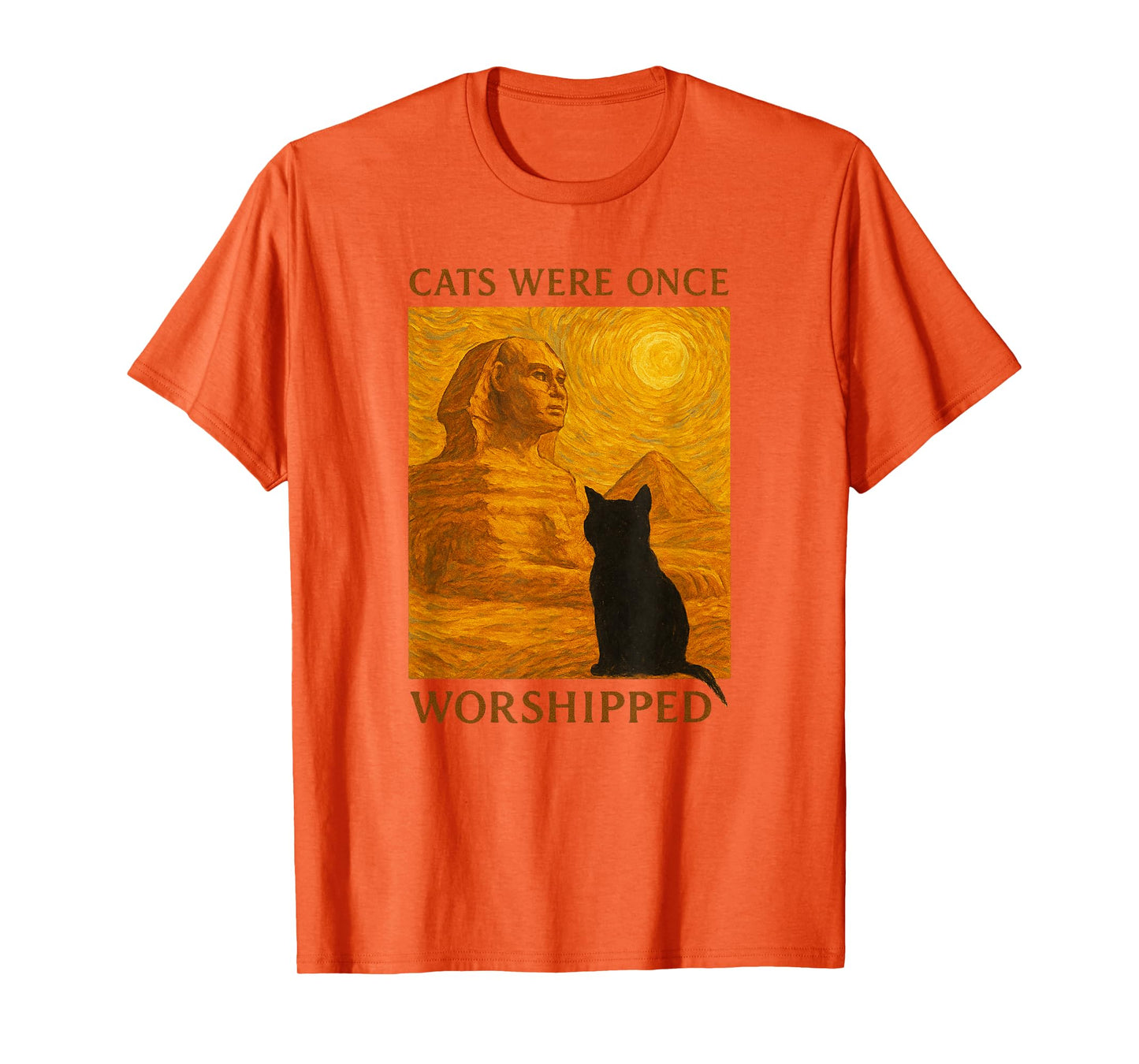 Cat God Worshipped Ancient Egypt Sphinx Funny Cat Meme T-Shirt