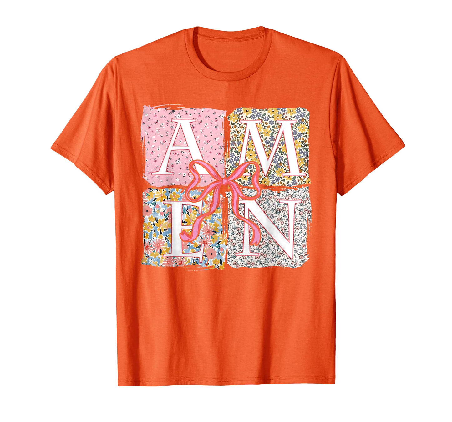 Floral Amen Retro Christian Easter Bible Verse God Faith T-Shirt