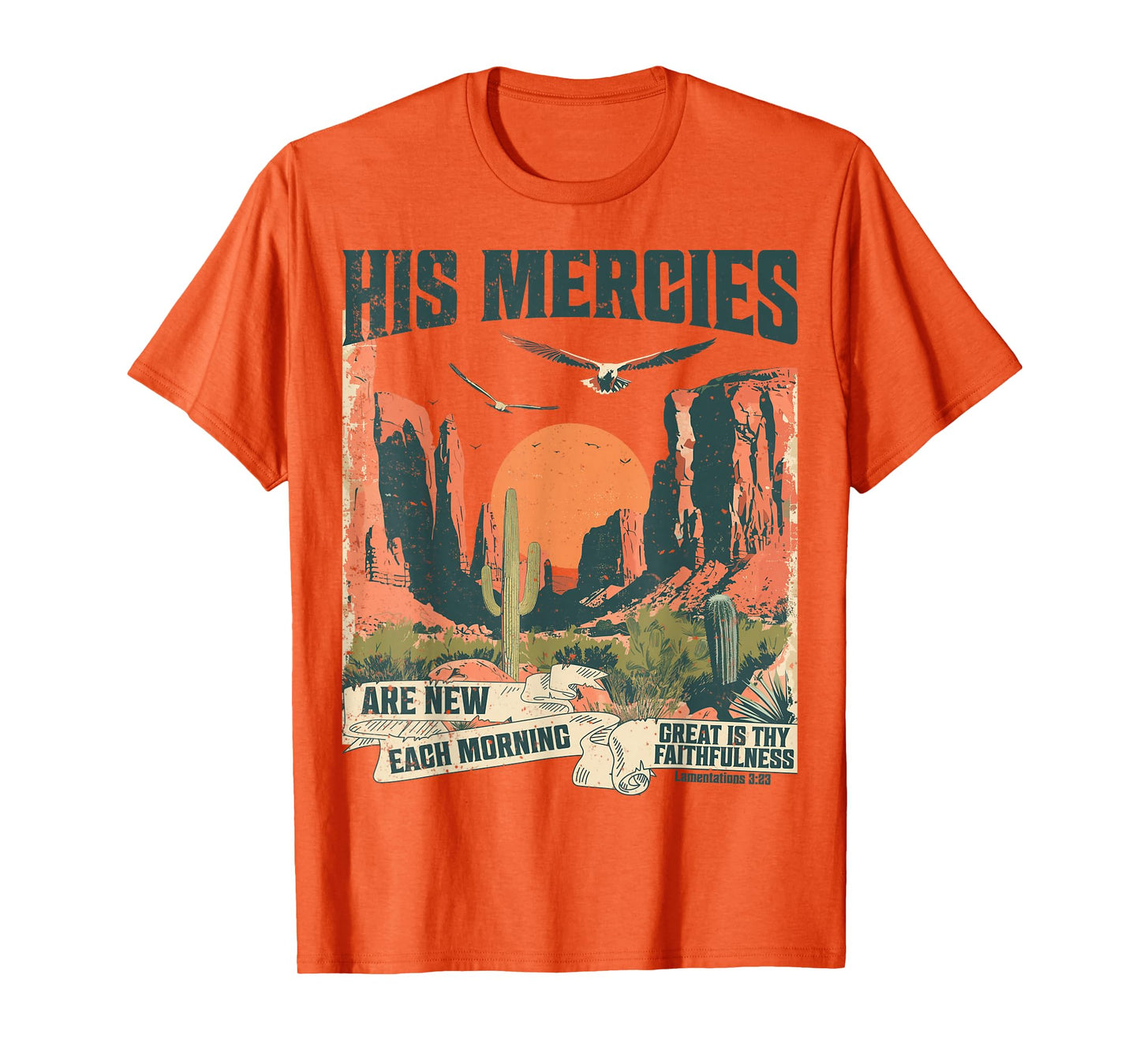 Boho Christian Verse Jesus Faith Based His Mercies Are New T-Shirt