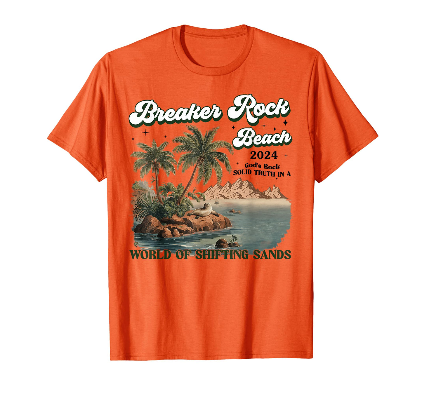 Breaker Rock Beach God's Rock Solid Beach VBS 2024 Retro T-Shirt for Men Women
