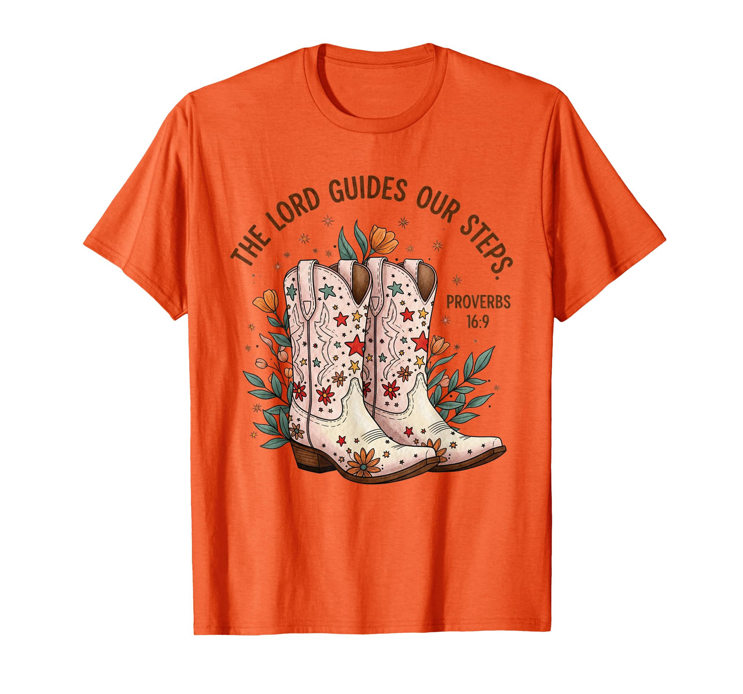 Christian Cowgirl Boots Proverbs 16:9 Bible Verse Western T-Shirt