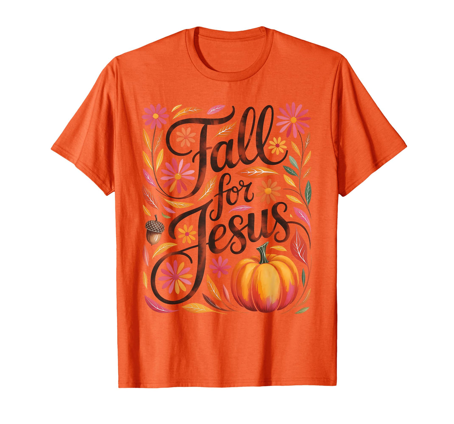 Fall For Jesus Autumn Christian Thanksgiving Boho Pumpkin T-Shirt