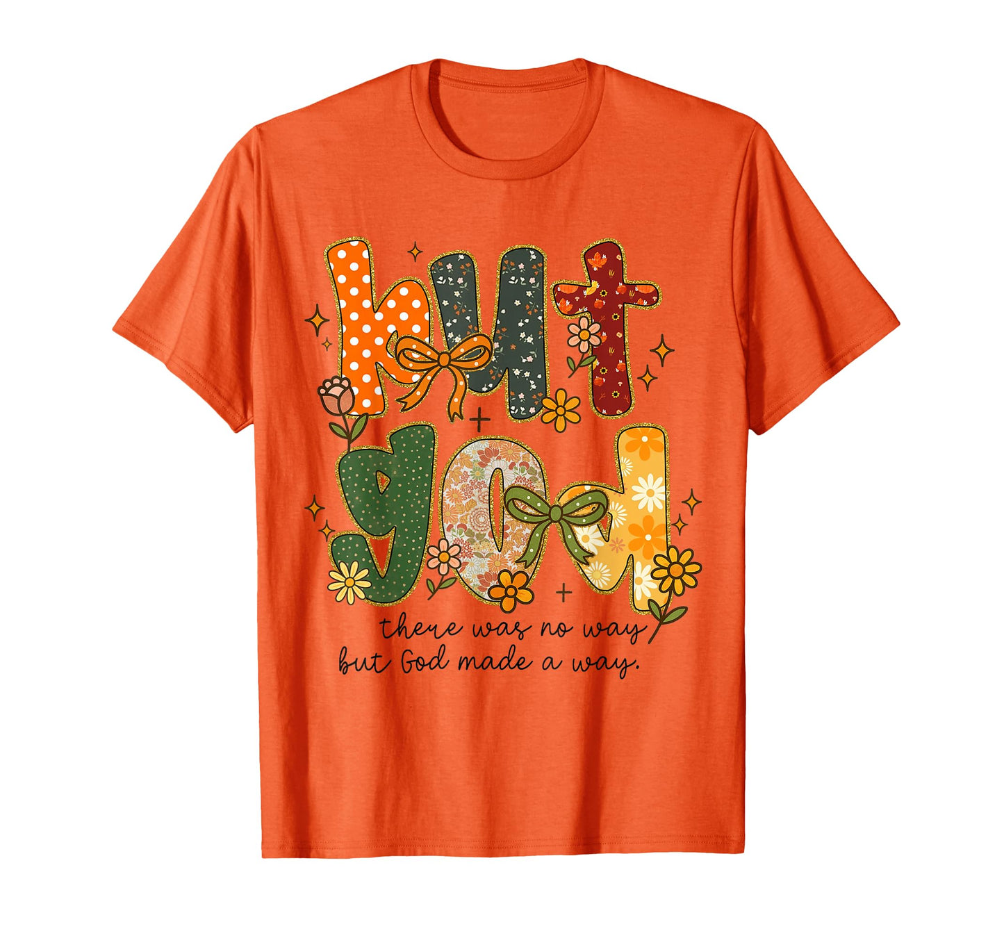 But God Christian Fall Autumn Floral Pumpkin Coquette Bow T-Shirt