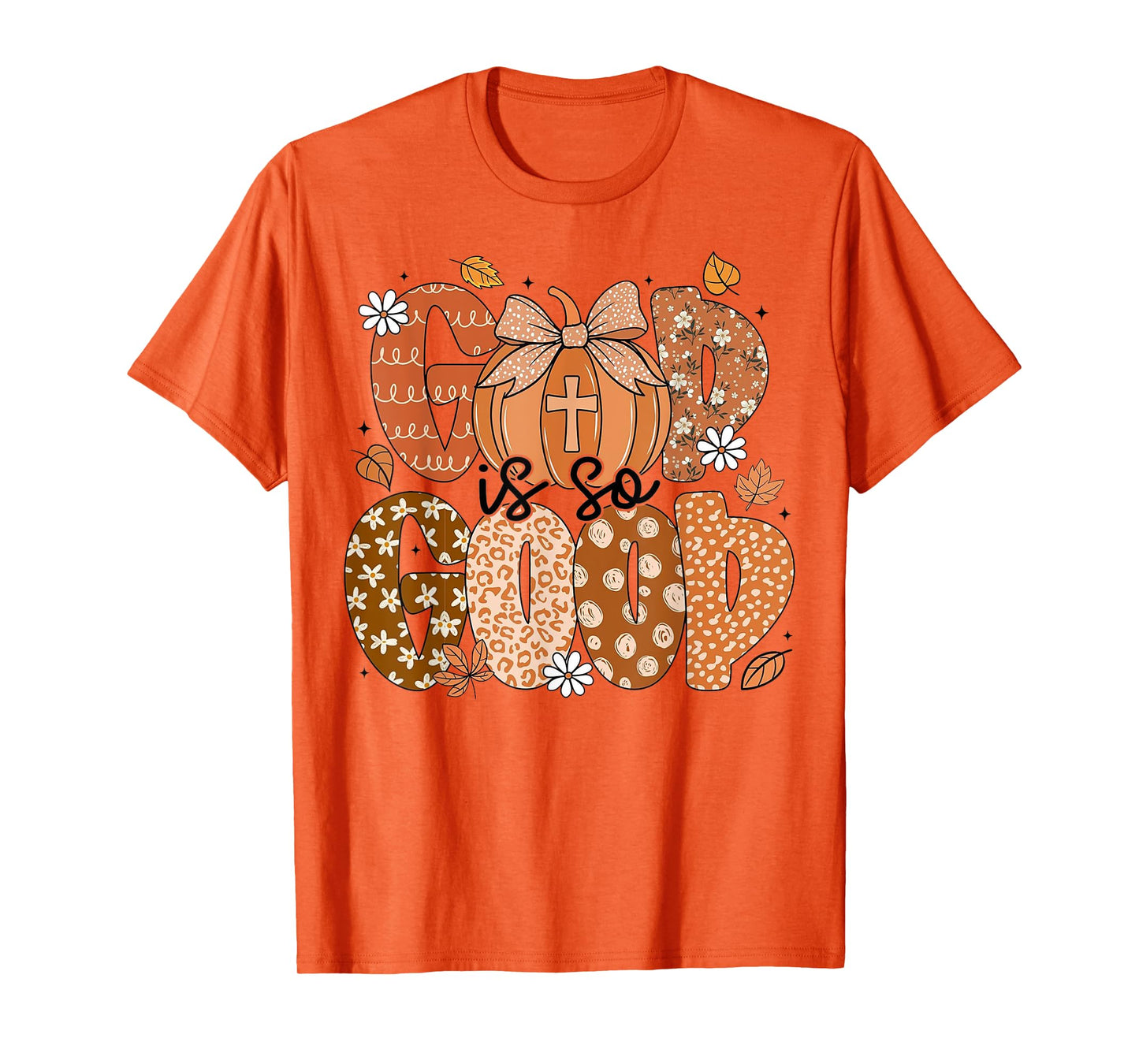 God is So Good Pumpkin Leopard Christian Faith Autumn T-Shirt
