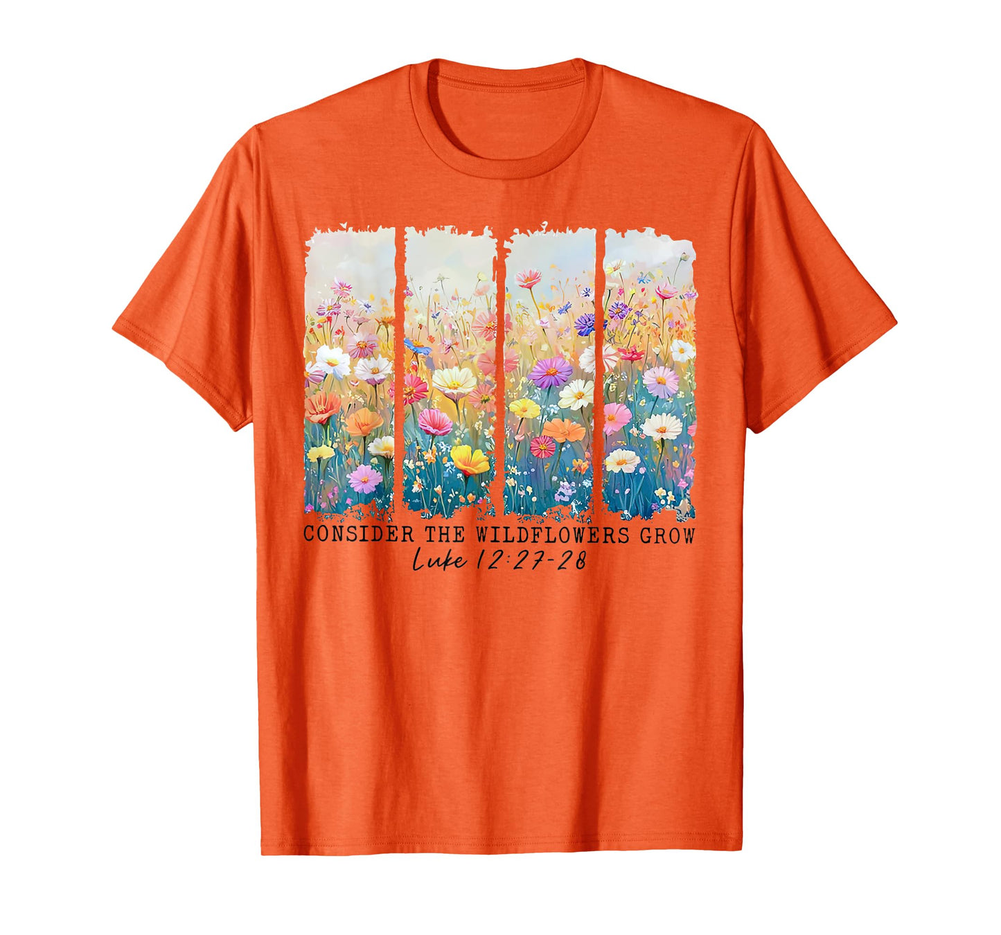 Consider The Wildflowers Retro Christian Bible Verse Easter T-Shirt