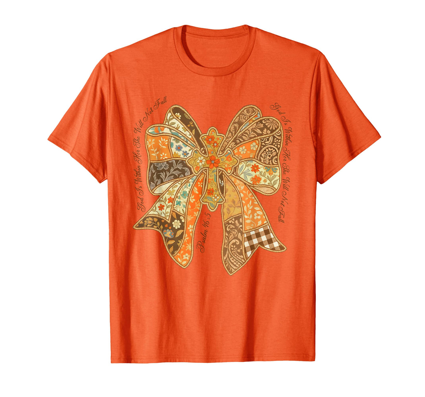 She Will Not Fall Jesus God is Within Her Coquette Christian T-Shirt