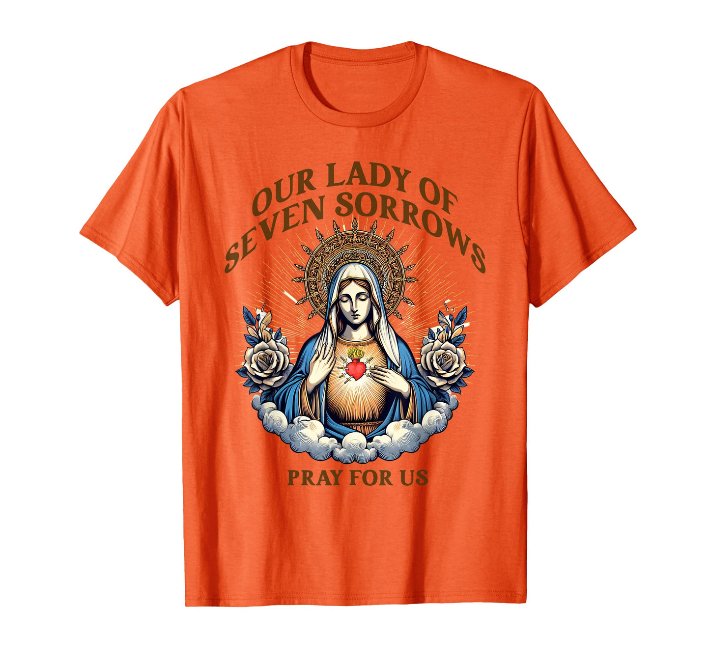 Blessed Virgin Mary Catholic Faith Our Lady Of Seven Sorrows T-Shirt