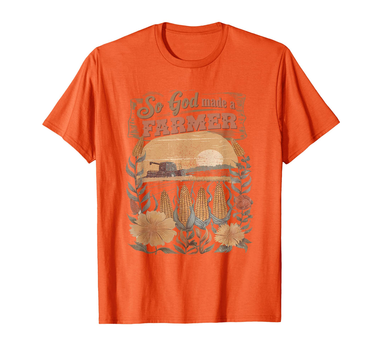 So God Made a Farmer Boho Flower Christian Aesthetic Summer T-Shirt