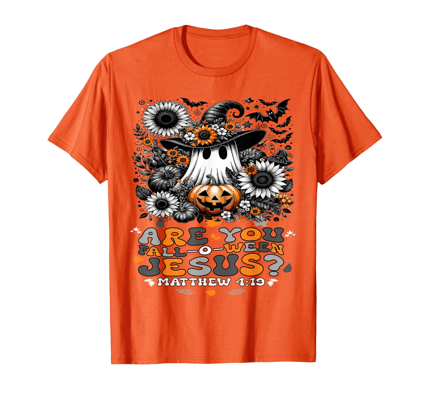 Christian Halloween are You Falloween Jesus Cute Retro Ghost T-Shirt