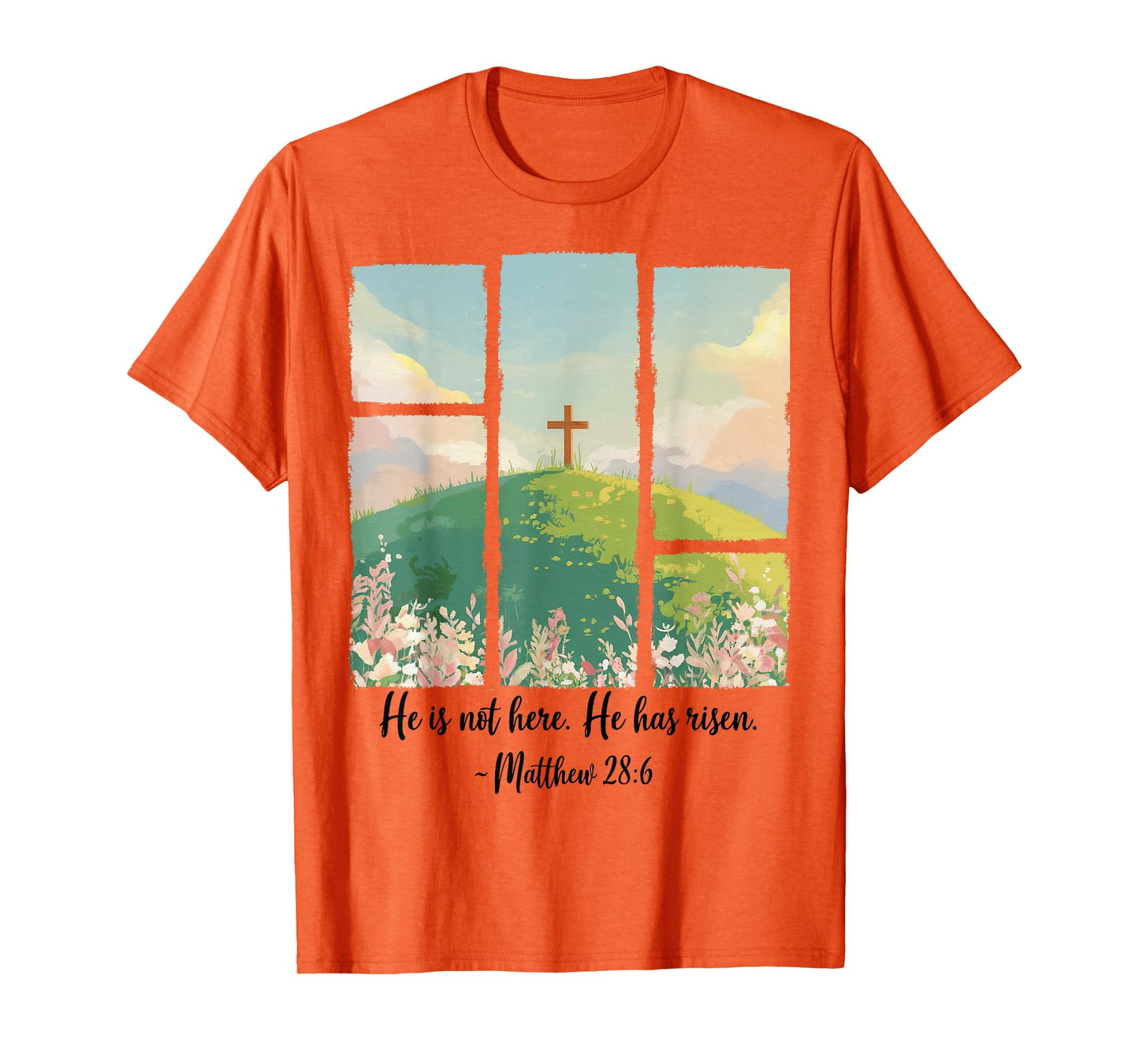 Christian Easter Men Women Kids Jesus Cross He Is Risen T-Shirt