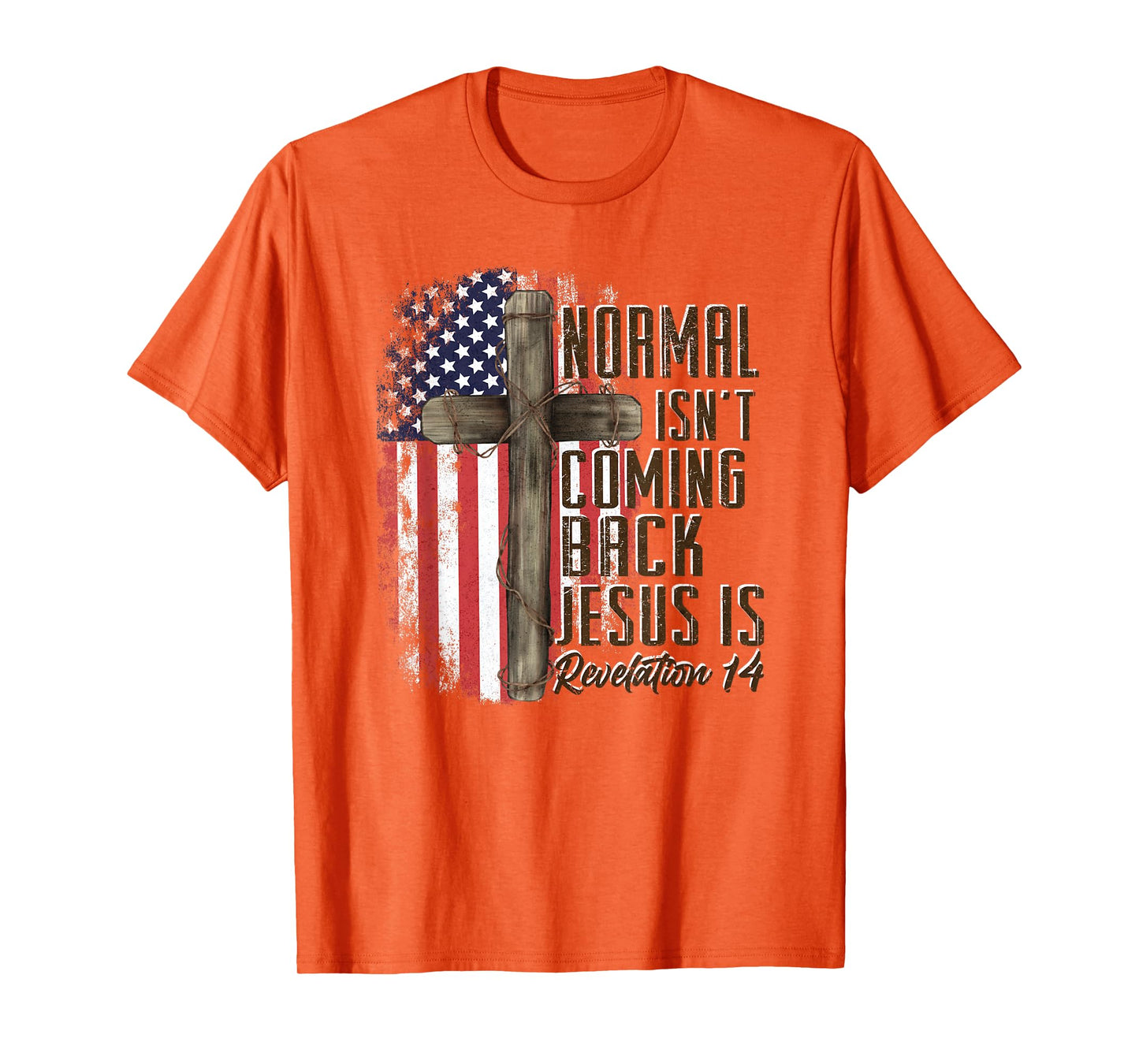Normal Isn't Coming Back Jesus Is Christian American Flag T-Shirt