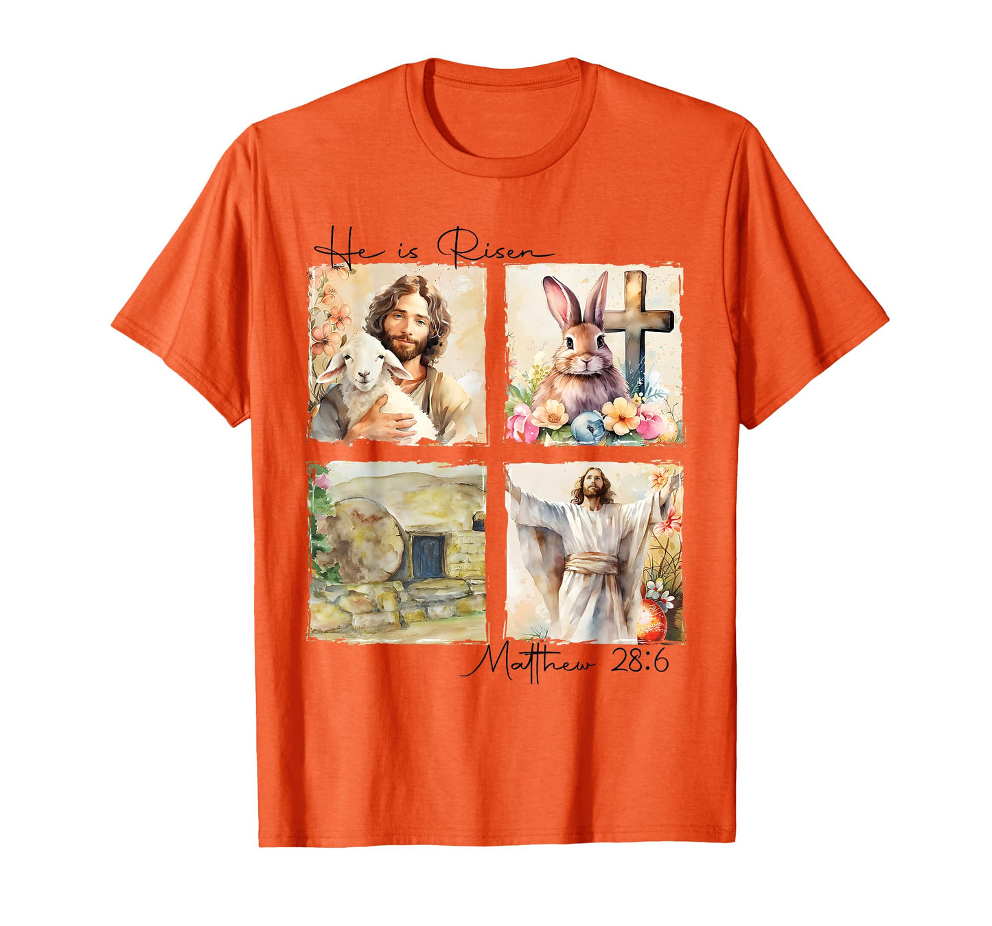 He is Risen Jesus Christian Happy Easter Women Kids Girls T-Shirt