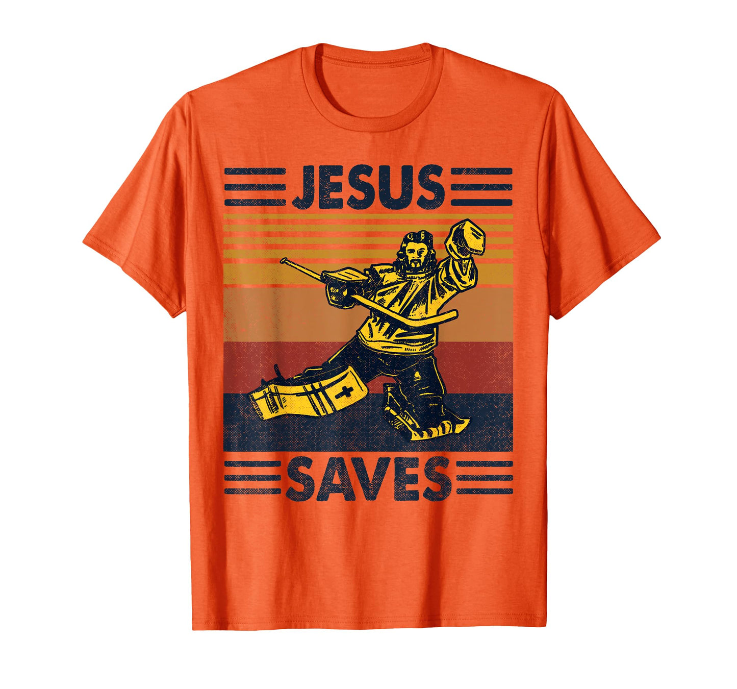 Jesus Saves Ice Hockey Goalie Sport Religious Christian Gift T-Shirt