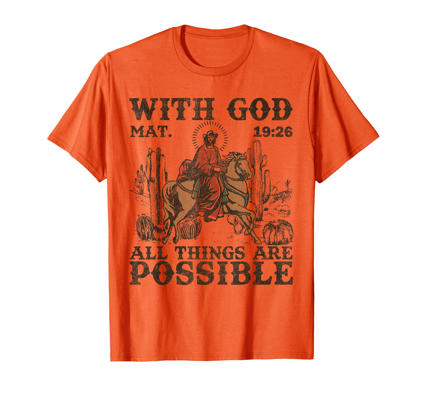 Jesus Cowboy Bible Scripture Verse Western For Men Faith T-Shirt