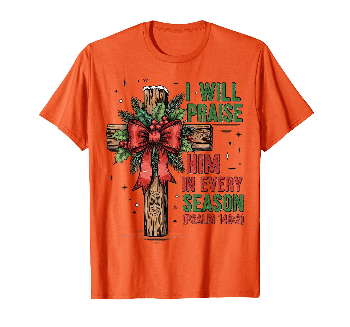 Jesus Christmas Cross Retro Bible Verse Faith Holiday T-Shirt