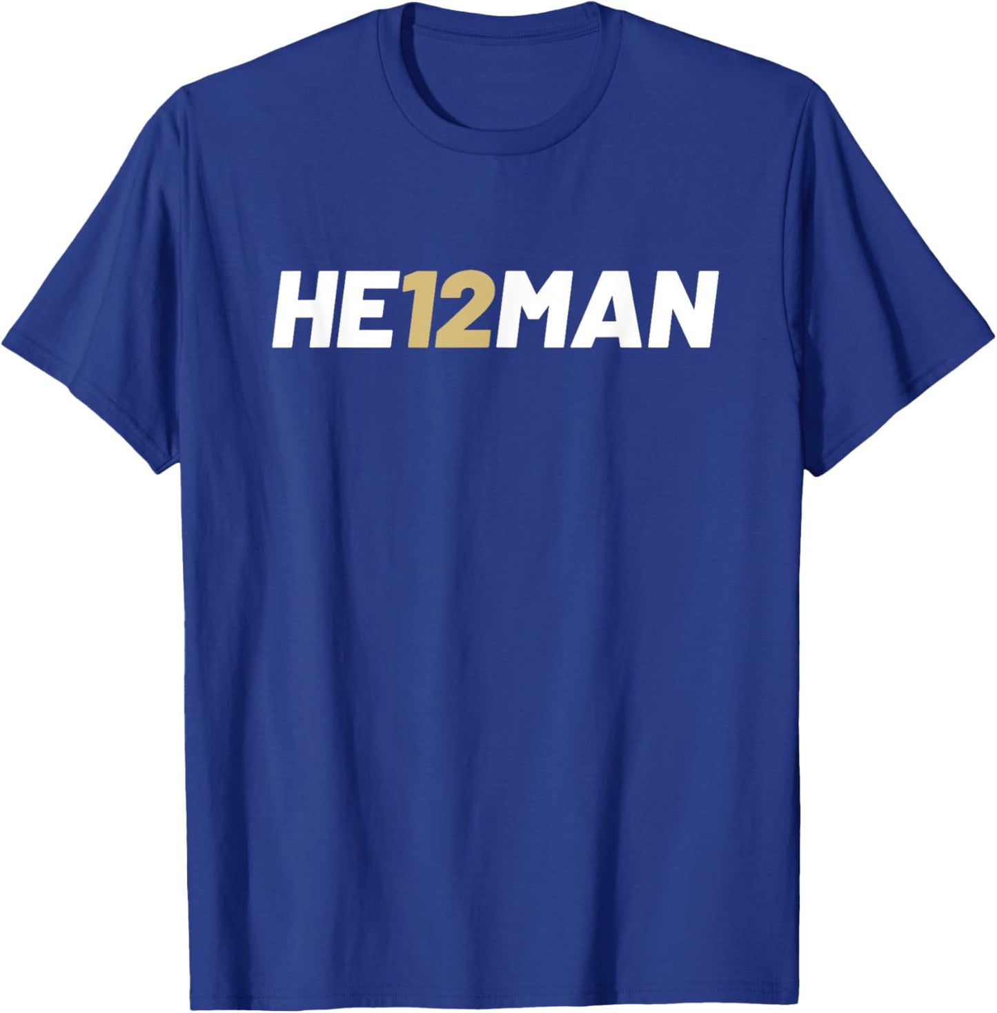 HE12MAN HE IS MAN Football Clothing & Apparel Black Small Modern Classic Short Sleeve T-Shirt - T-Shirt | Royal