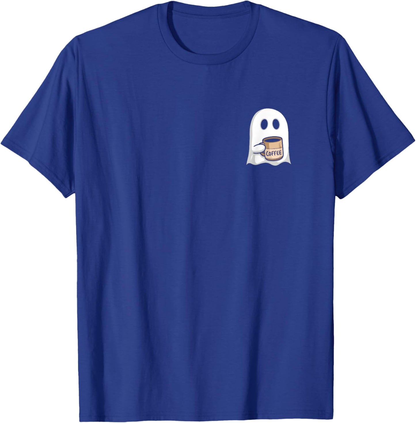 Ghost Drinking Coffee Funny Halloween Costume Coffee Lover T-Shirt - T-Shirt | Royal