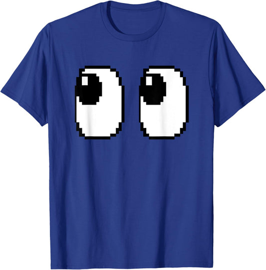 Pixel Ghost Eyes Halloween Game Group Costume T-Shirt - T-Shirt | Royal