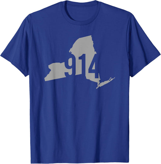 914 Area Code, Yonkers, White Plains, New Rochelle, New York T-Shirt - T-Shirt | Royal