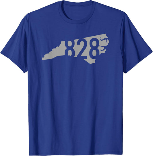 828 Area Code, Asheville, Hickory, Boone, North Carolina T-Shirt - T-Shirt | Royal