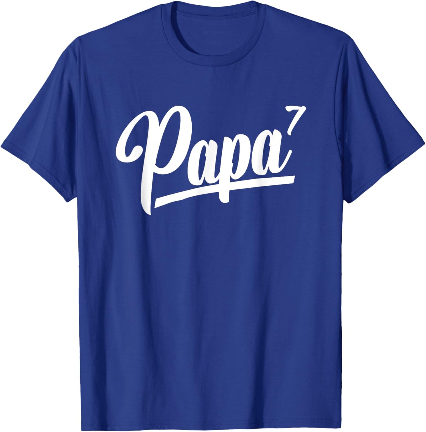 Papa Of 7 Seven Grandpa Of 7 Grandkids 7th Time Grandfather T-Shirt - T-Shirt | Royal