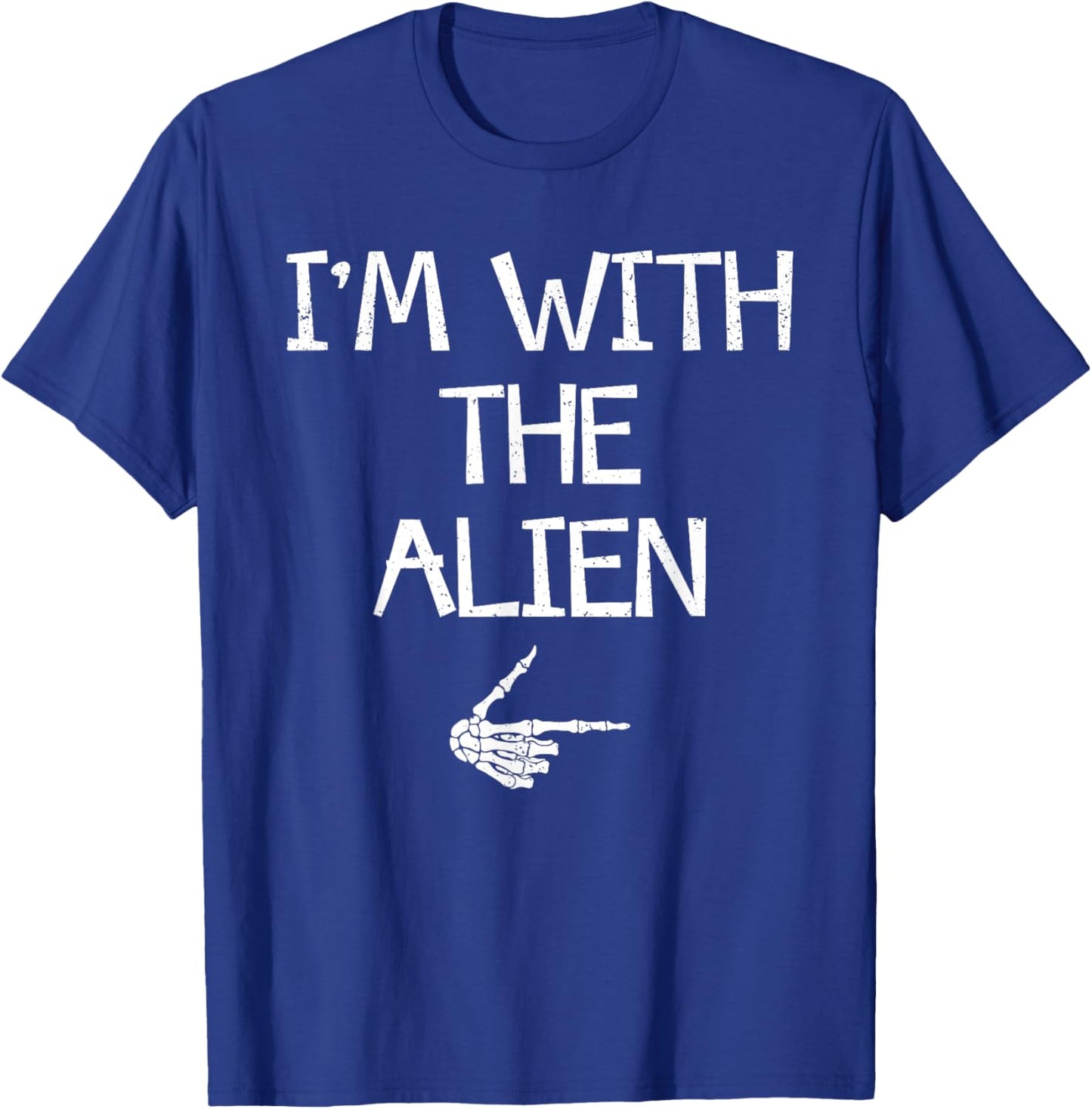 I'm With The Alien Funny Halloween Costume Couples Matching T-Shirt - T-Shirt | Royal