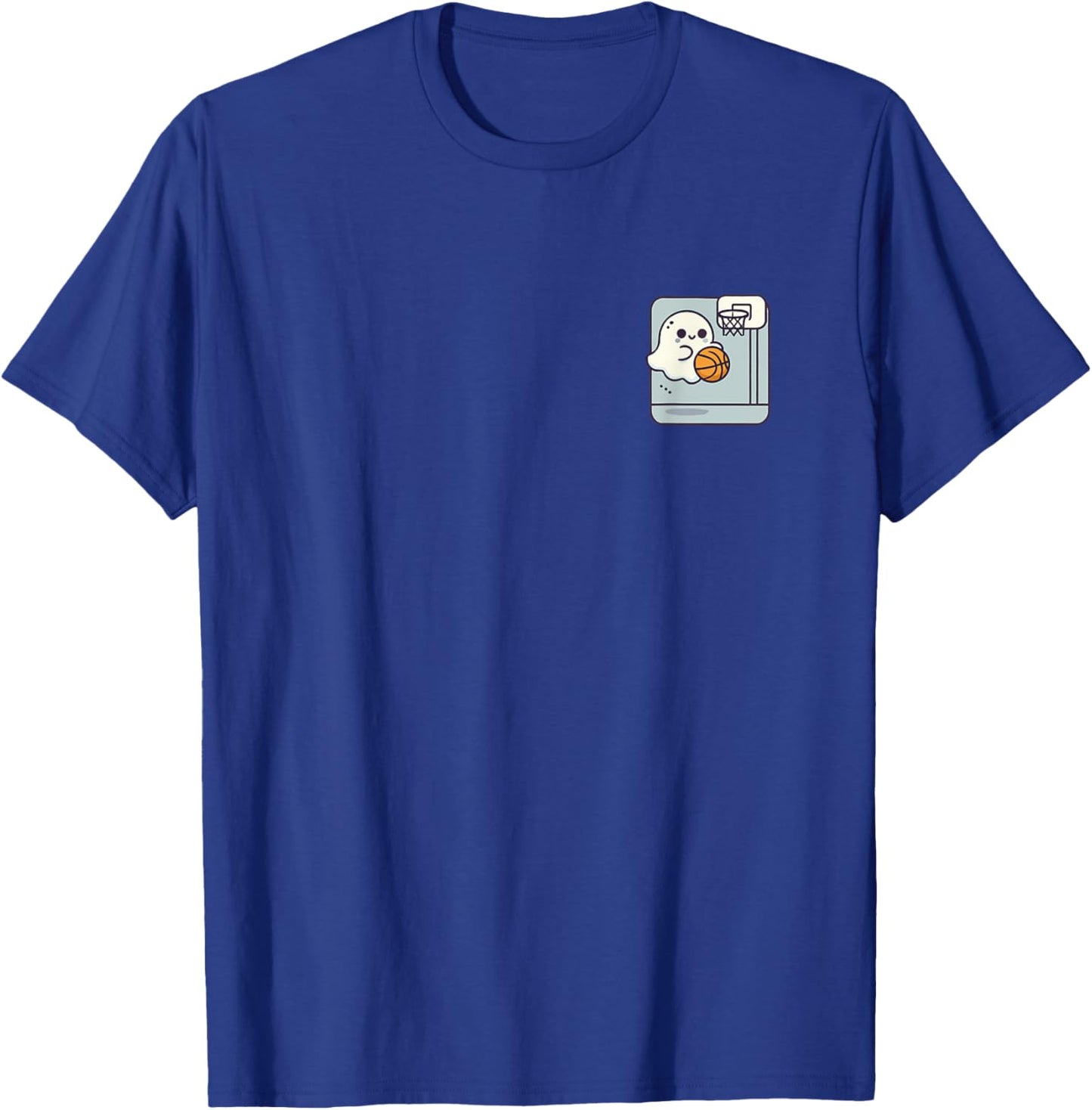 Ghost Playing Basketball Minimalist Funny Halloween Costume T-Shirt - T-Shirt | Royal