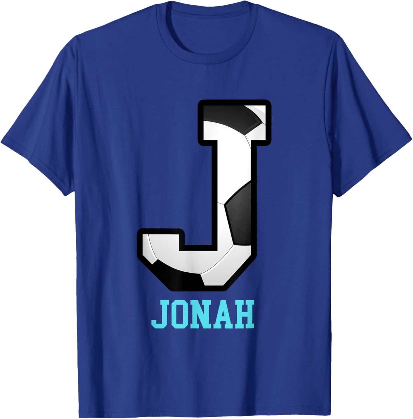 Field Goal Letter Jonah Alphabet Soccer T-Shirt - T-Shirt | Royal