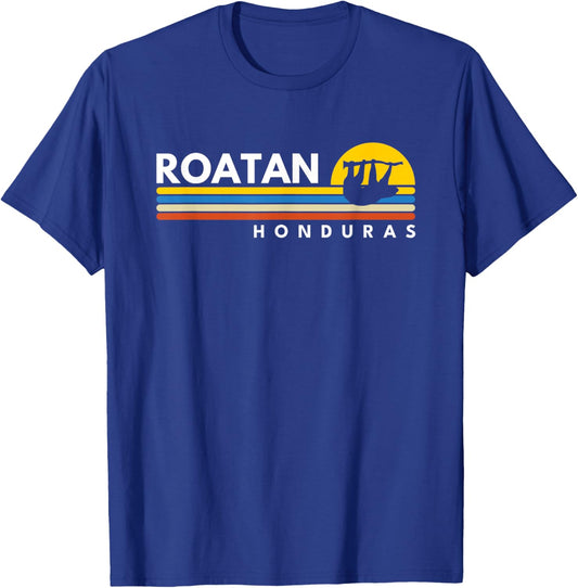 Roatan Honduras Vintage Retro Souvenirs T-Shirt - T-Shirt | Royal