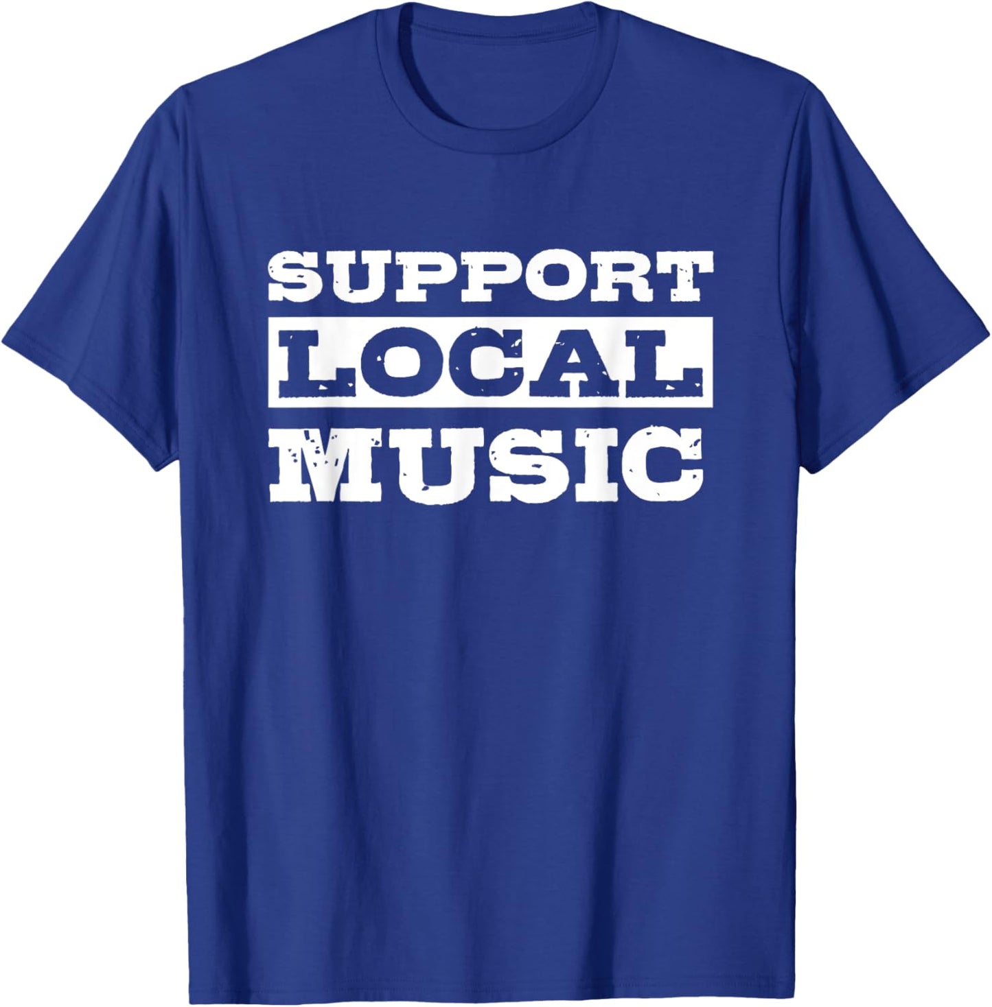 Support Local Music Vintage Retro T-Shirt - T-Shirt | Royal