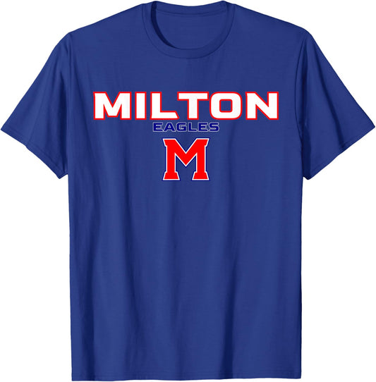 Milton High School Eagles Stacked T-Shirt - T-Shirt | Royal