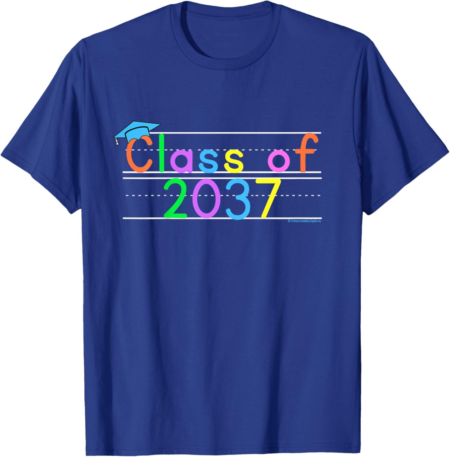 Kids Class of 2037 Boys Girls Funny First Day of Kindergarten T-Shirt - T-Shirt | Royal