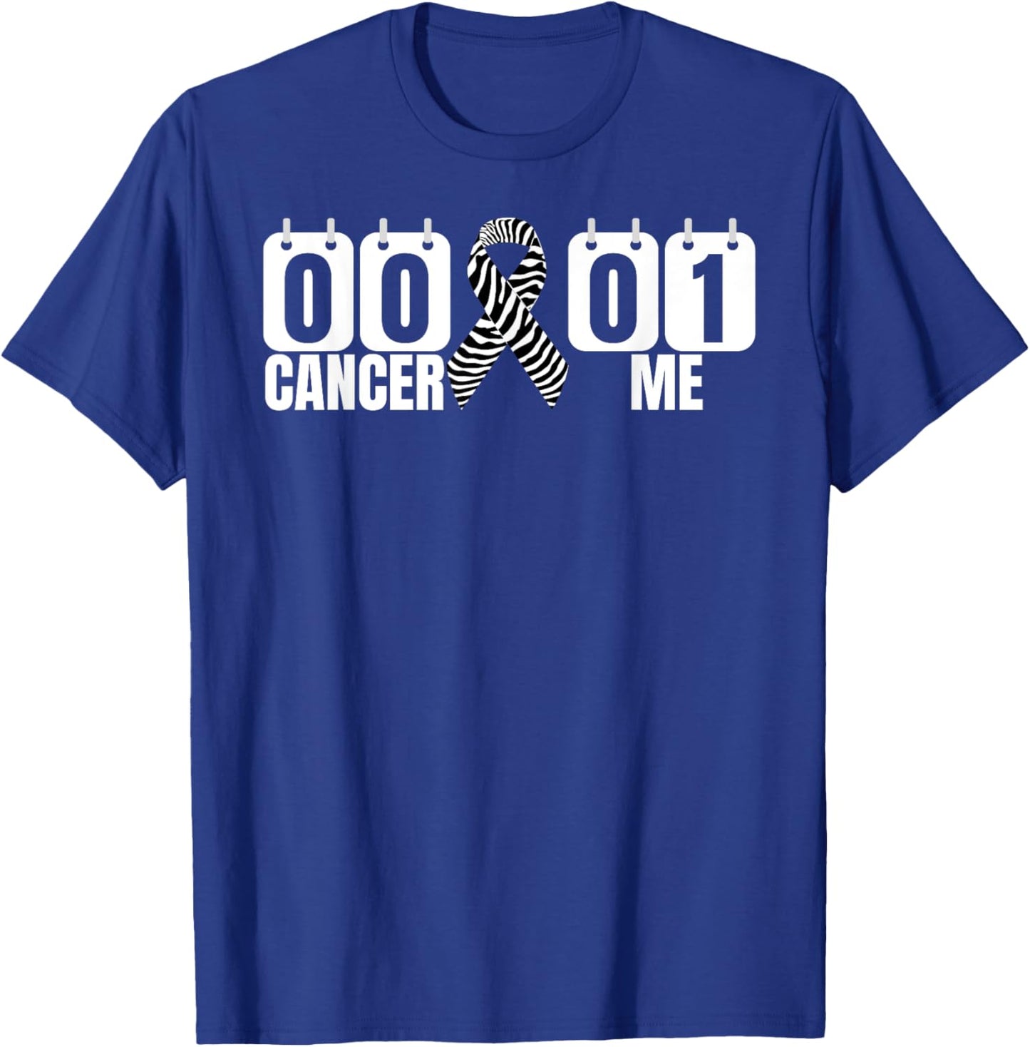 Carcinoid Cancer Awareness Zebra Stripe Ribbon For Survivors T-Shirt - T-Shirt | Royal