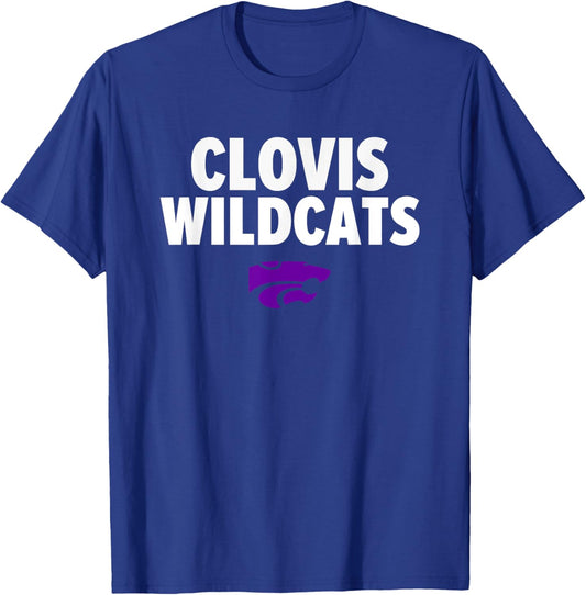 Clovis Wildcats Logo Bold HS T-Shirt - T-Shirt | Royal