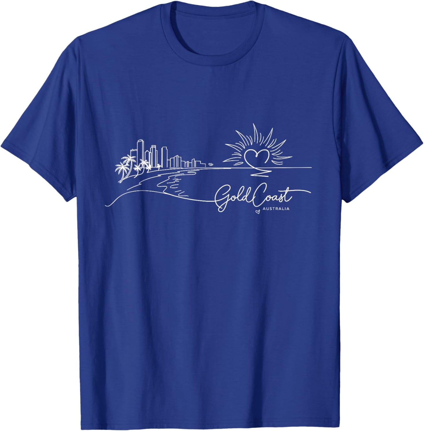 Gold Coast Australia Signature Heart Art - Beach Souvenir T-Shirt - T-Shirt | Royal