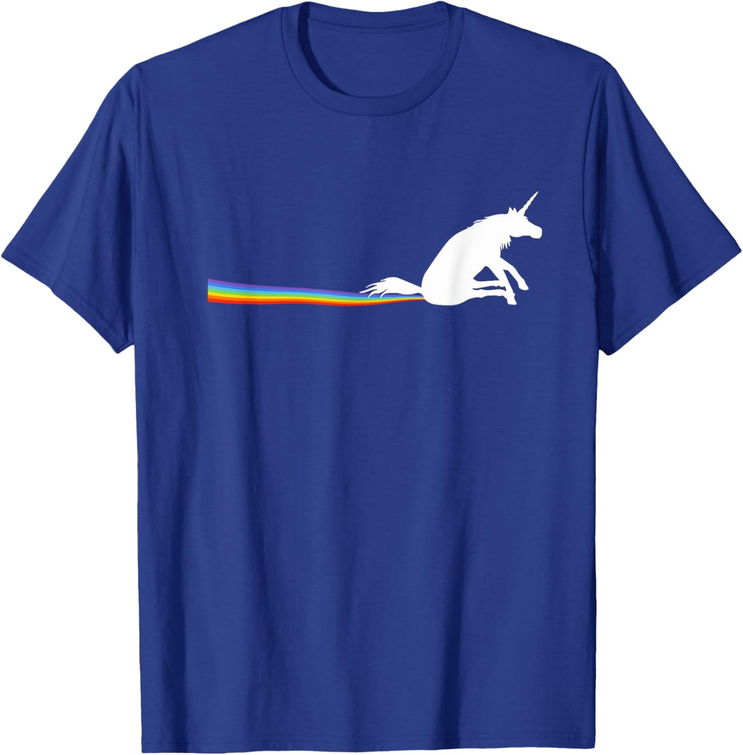Funny Meme Scooting Unicorn Rainbow Poop Streak T-Shirt - T-Shirt | Royal