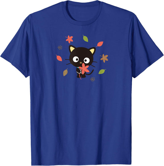 SANRIO Chococat Fall Themed Cartoon , -Adults, Grey, Small, Short Sleeve T-Shirt - T-Shirt | Royal