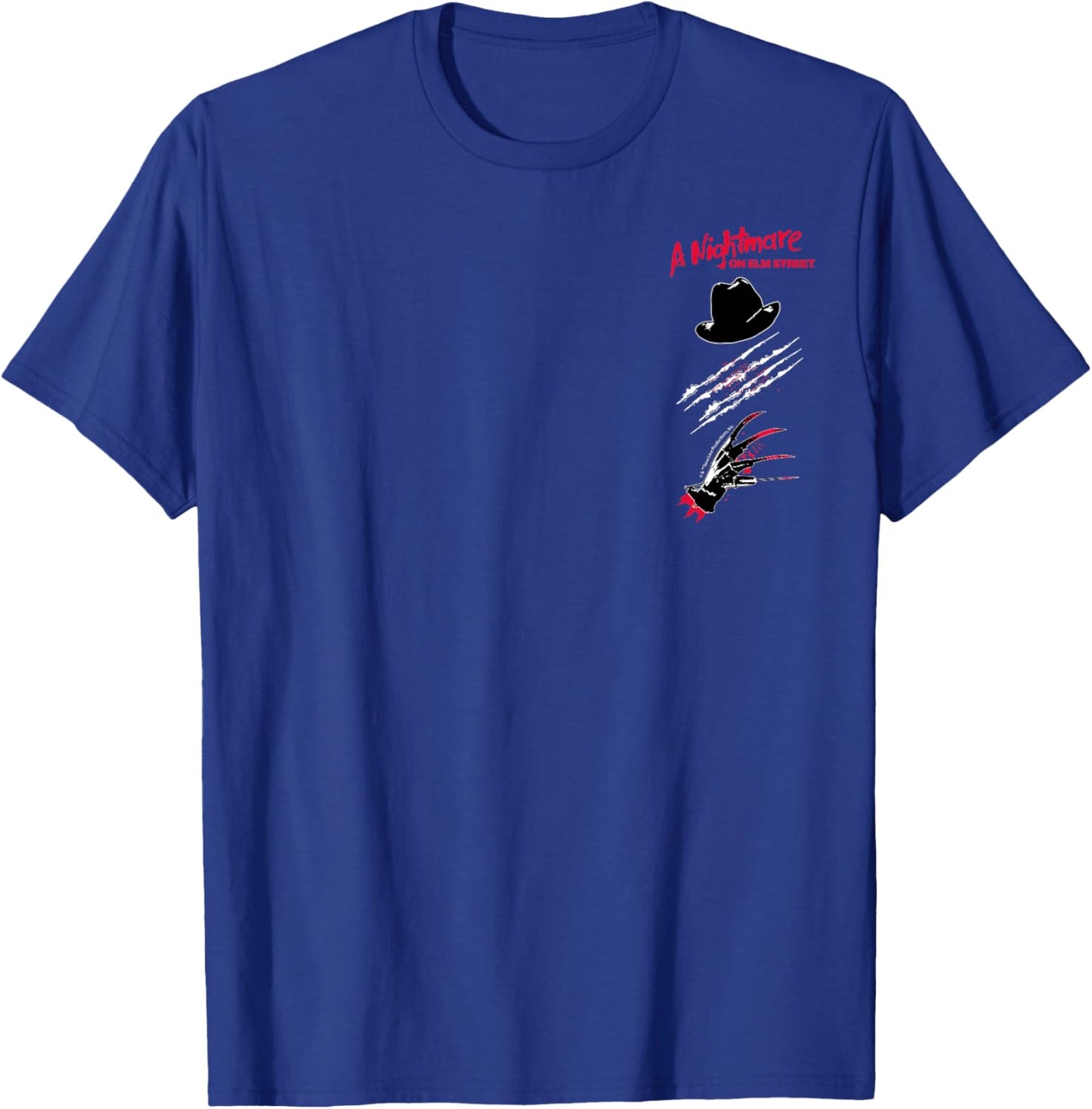 Nightmare on Elm Street Films - Freddy Krueger Hat and Glove T-Shirt - T-Shirt | Royal