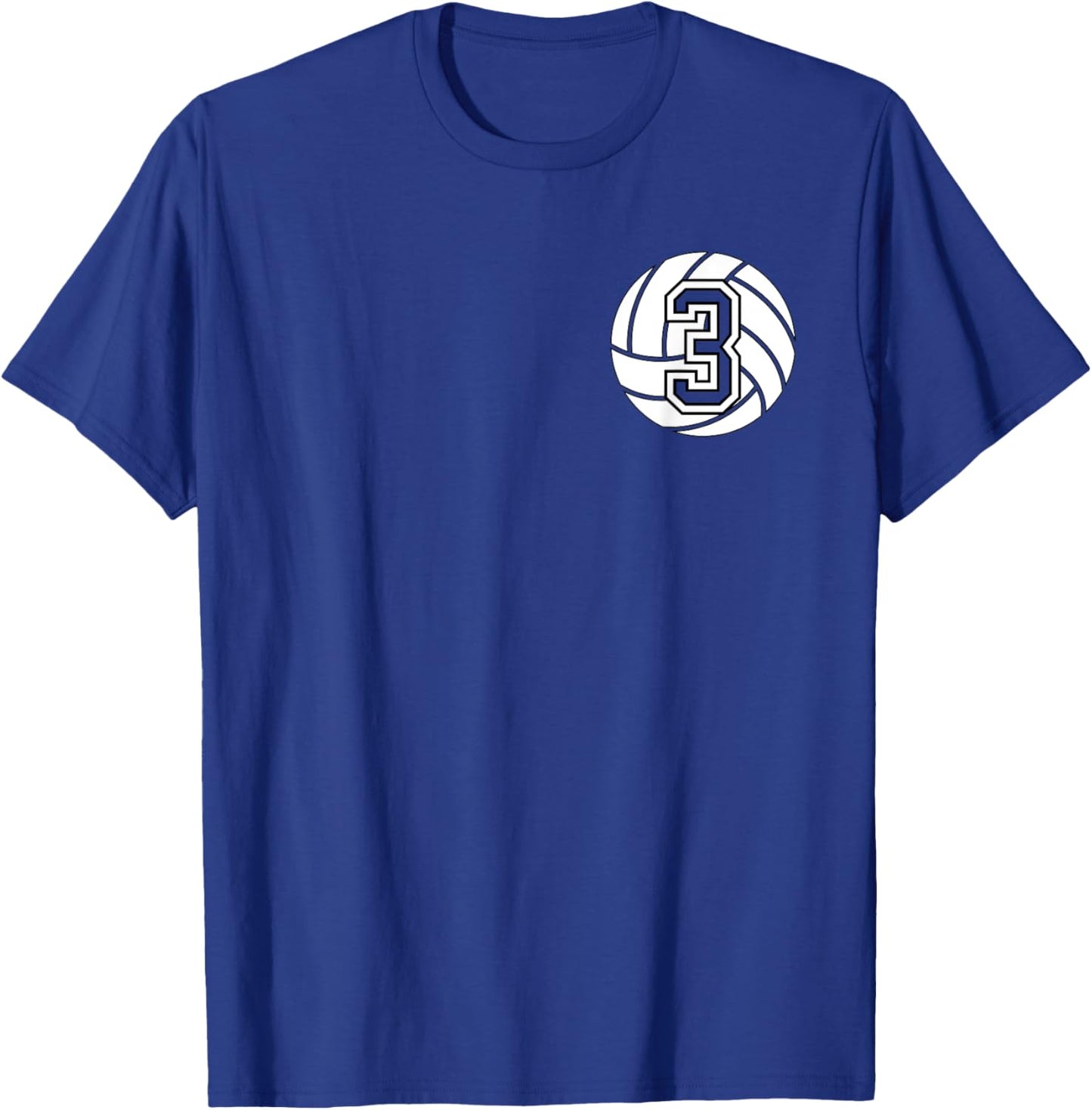 Volleyball Player #3 Volleyball Mom Dad Number 3 T-Shirt - T-Shirt | Royal