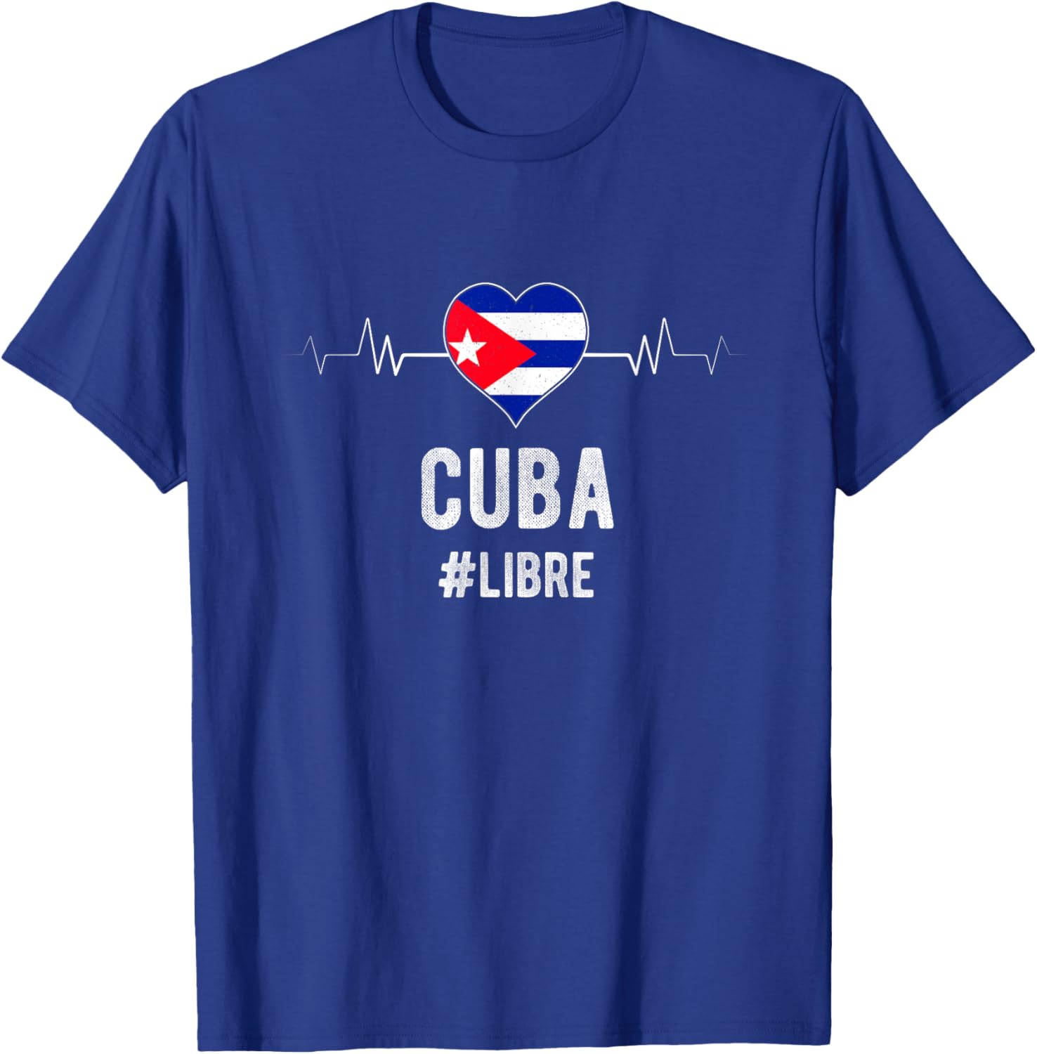 Cuba #LIBRE Cuba Libre Heart Flag Cuban National Heritage T-Shirt - T-Shirt | Royal
