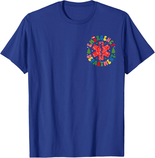 Emergency Department Christmas Emergency Room ER Nurse T-Shirt - T-Shirt | Royal